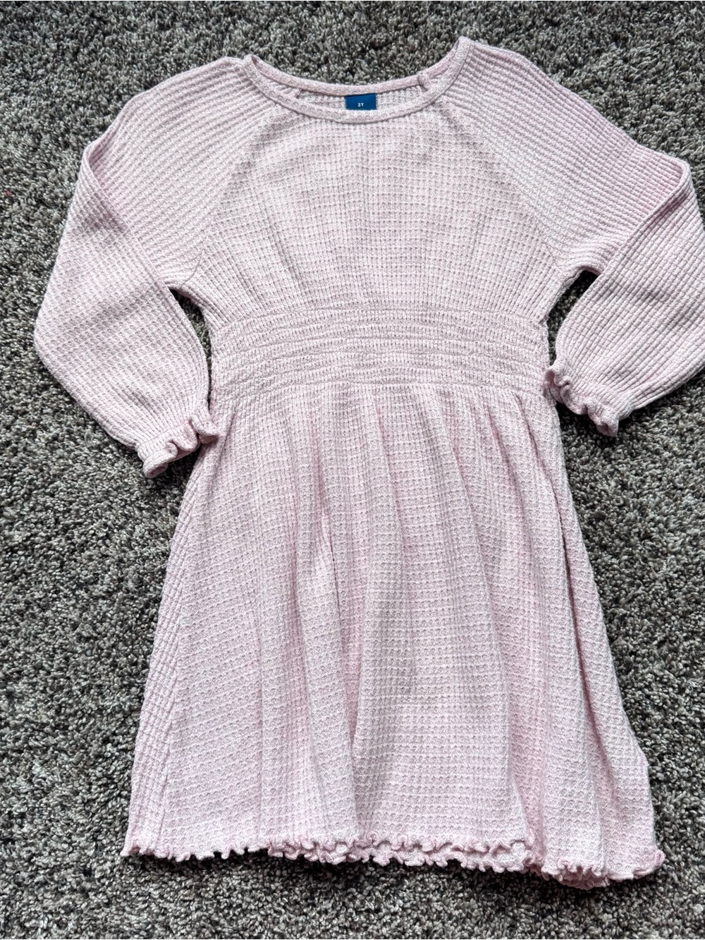 Old Navy Light Pink Knit Ruffle-Hem Dress